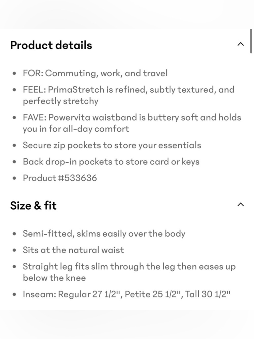 Athleta Endless Pant size 6 Tall - Picture 6 of 6